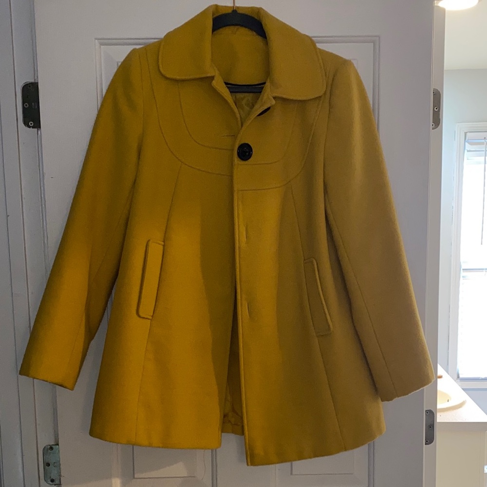 F&F Mustard Pea Coat for Women